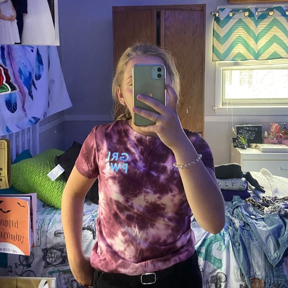 Pink tie dye Aeropastle “girl power” T-shirt - Picture 1 of 3